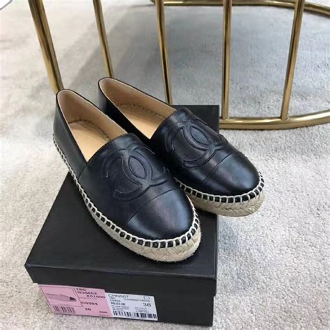 chanel black lambskin espadrilles|chanel espadrilles discount.